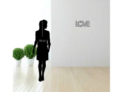 Metalen Decoratie Love 8, Zwart, 50X1,5X20 Cm, Epikasa