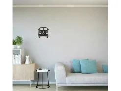 Metalen Decoratie Minivan, Zwart, 32X1,5X36 Cm, Epikasa