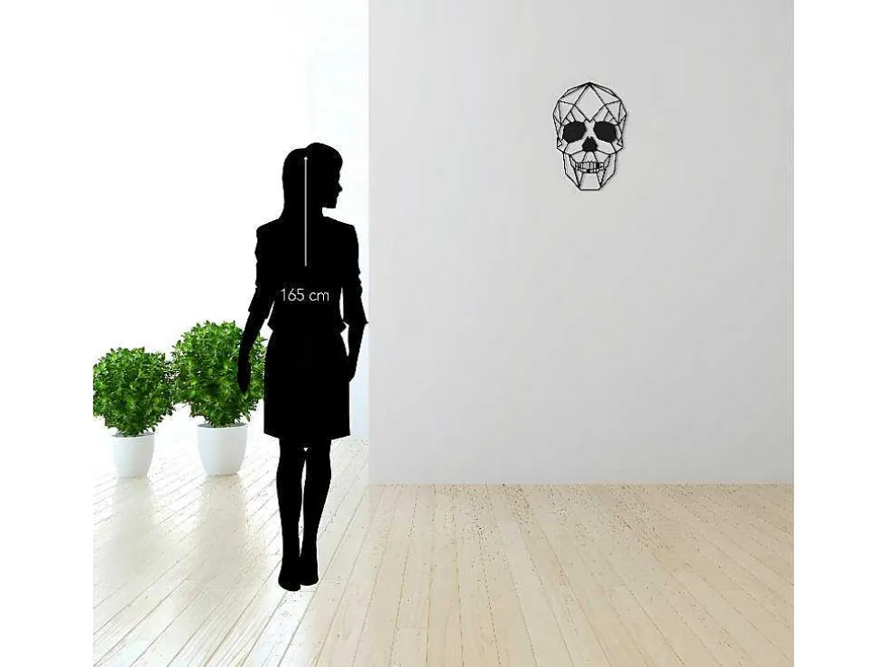 Metalen Decoratie Schedel 1, Zwart, 35X1,5X50 Cm, Epikasa