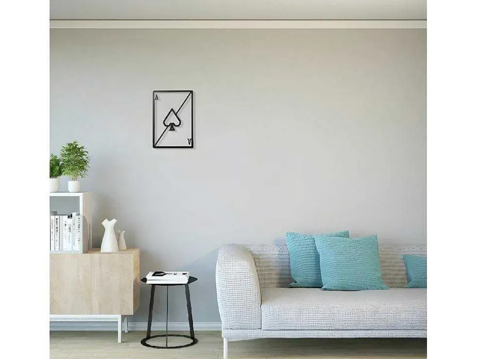 Metalen Decoratie Schoppenaas, Zwart, 32X1,5X48 Cm, Epikasa