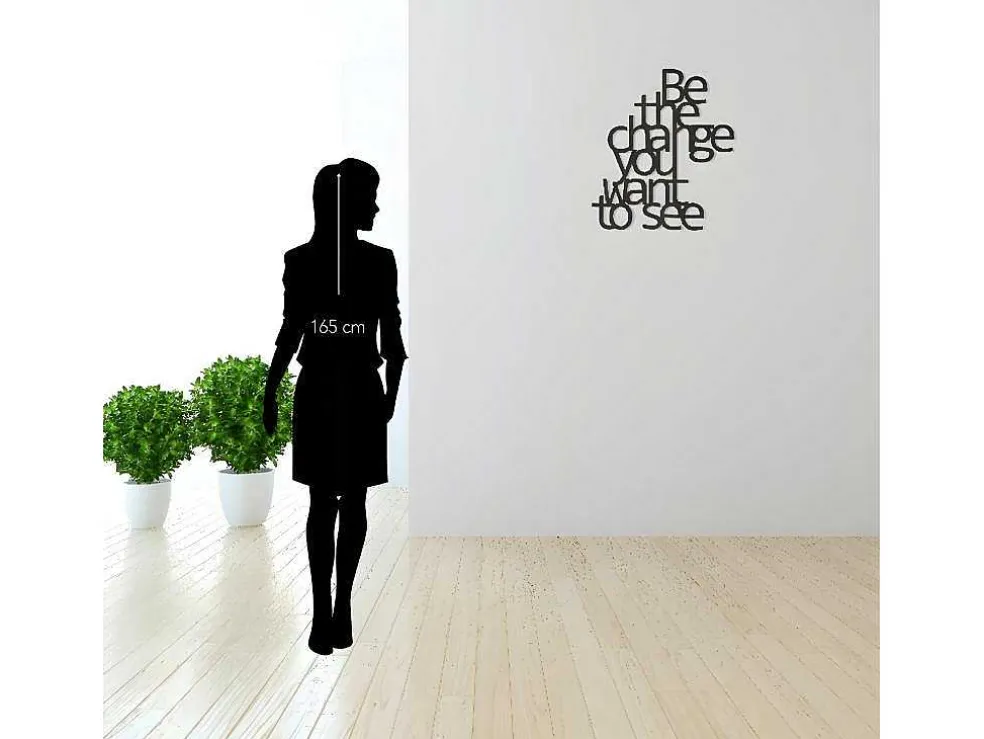 Metalen Decoratie The Change, Zwart, 62X1,5X70 Cm, Epikasa
