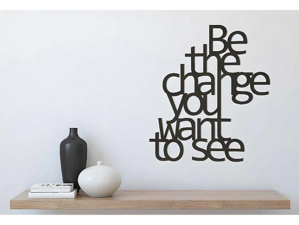 Metalen Decoratie The Change, Zwart, 62X1,5X70 Cm, Epikasa