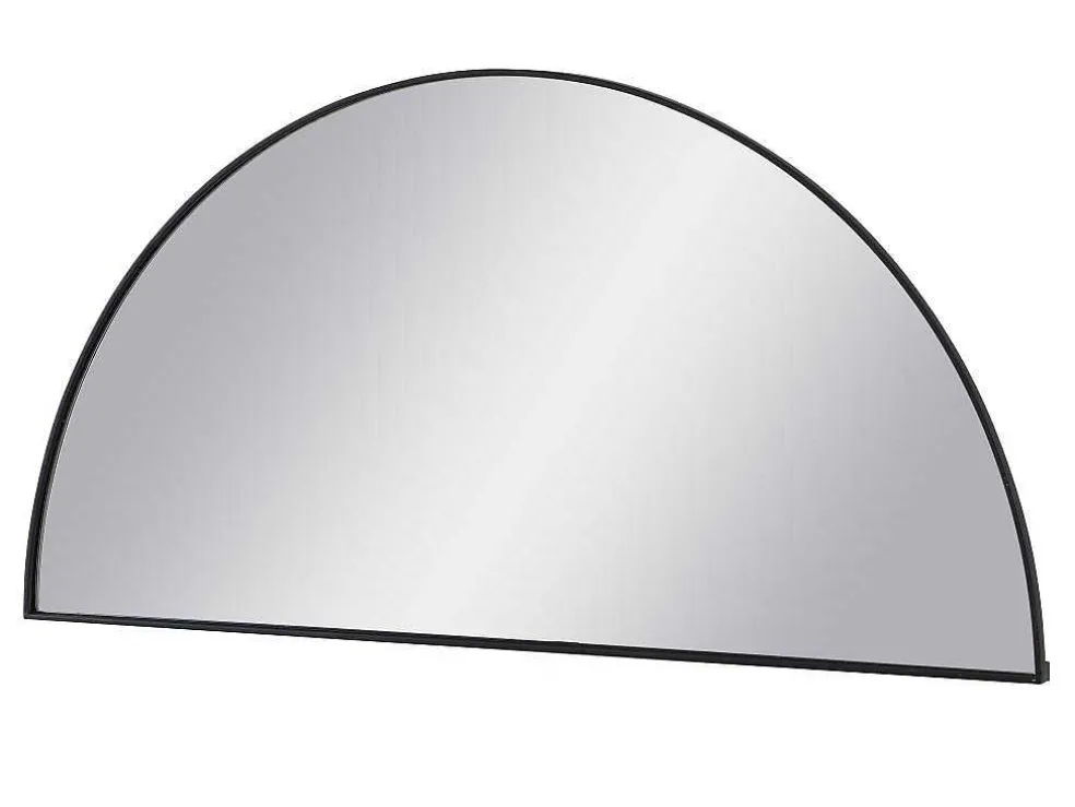 Metalen Spiegel Met Halve Cirkel Design - B.50 X H.100 Cm - Zwart - Gavra
