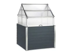 Mini-Tuinkas Van Polycarbonaat En Structuur Van Aluminium - L120 X B120 X H169 Cm - Antraciet - Genista