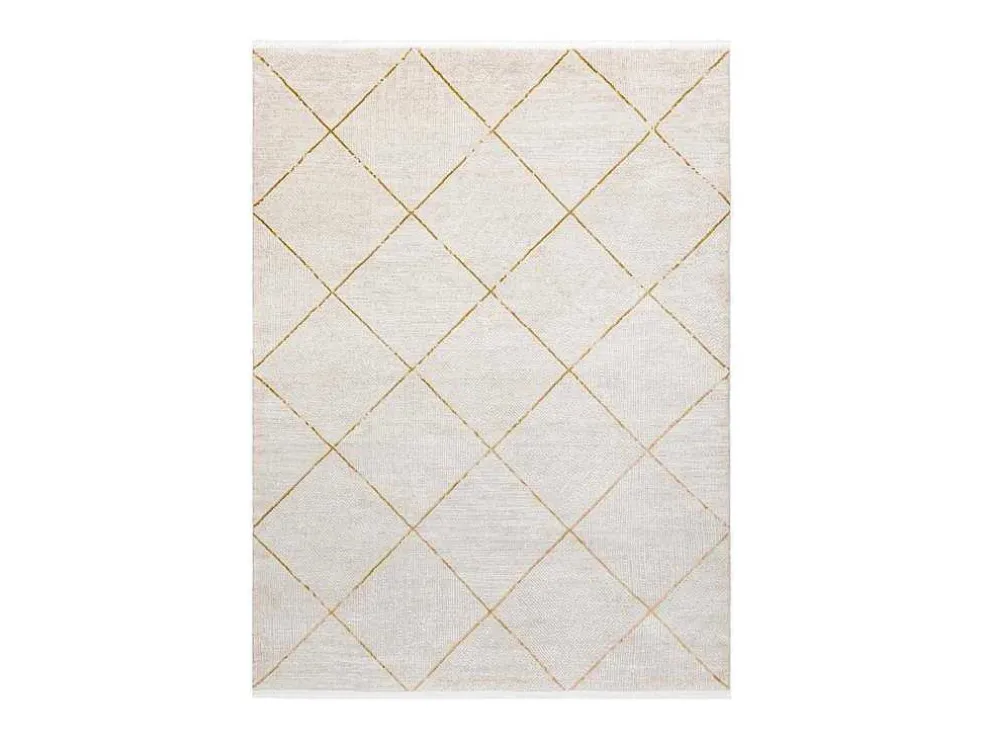 Modern Tapijt Duke 51245 Creme / Goud - Latwerk, Gestructureerd, Zeer 140X190 Cm