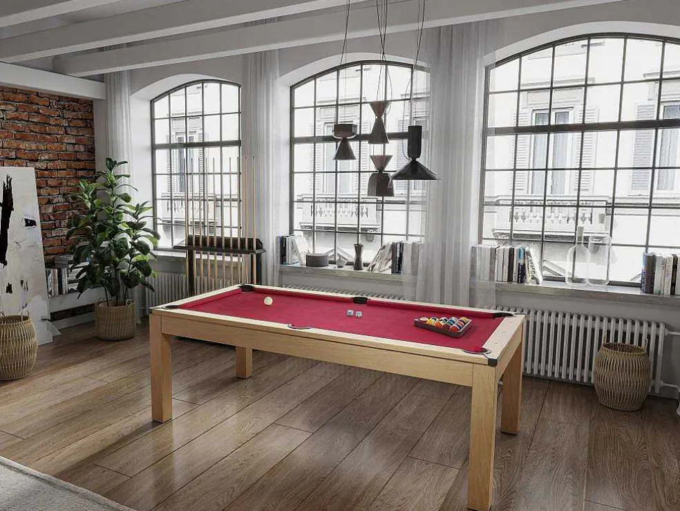 Modulaire Tafel - Biljart En Pingpong Balthazar - 213 X 112 X 81,5 Cm - Rood