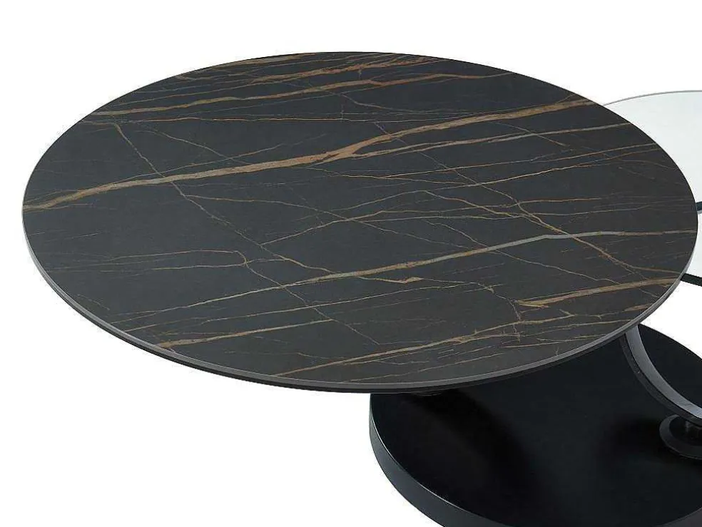 Moduleerbare Design-Salontafel Van Gehard Glas En Keramiek Joline