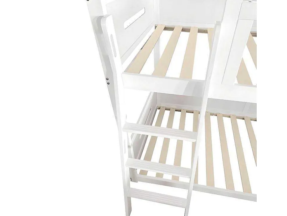Multifunctioneel Stapelbed Voor Kinderen - Met Ladder En Glijbaan - 2X90X200Cm - Massief Hout - Wit