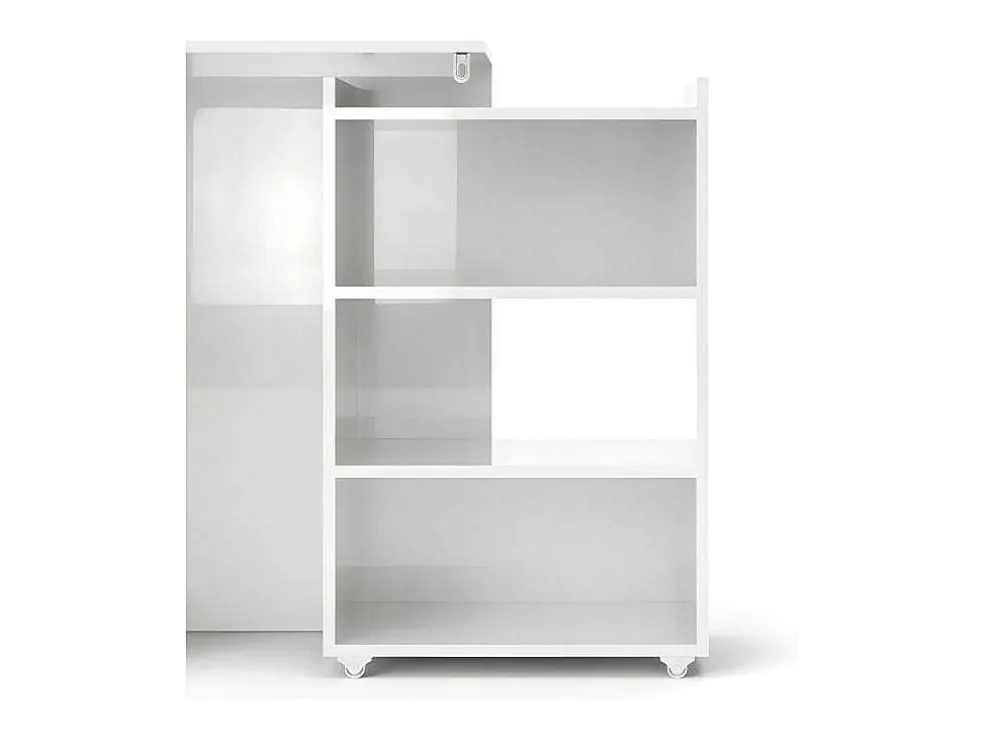 Nada Hoofdeinde 140 Cm Met 4 Planken Wit Hoogglans.