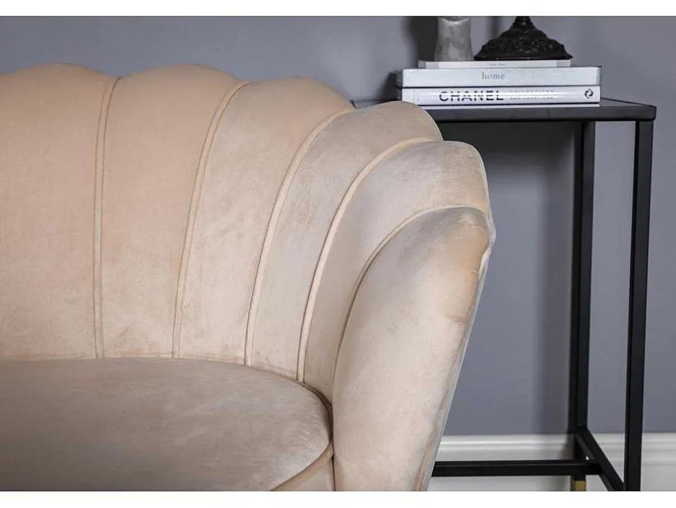 Nice Bank 3 Persoons Velours Beige.