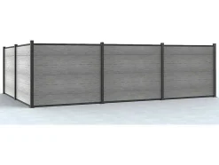 Omheining H156 Cm - Set Van 6 Latten In Composiet + 1 Lichtgrijze Paal - Enola