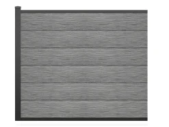 Omheining H156 Cm - Set Van 6 Latten In Composiet + 1 Lichtgrijze Paal - Enola