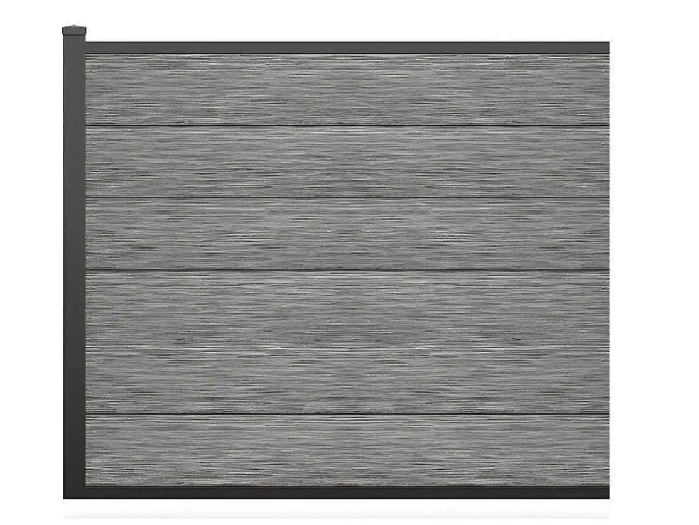 Omheining H156 Cm - Set Van 6 Latten In Composiet + 1 Lichtgrijze Paal - Enola