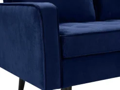 Omkeerbare Hoekbank Van Fluweel Fleuet - Donkerblauw