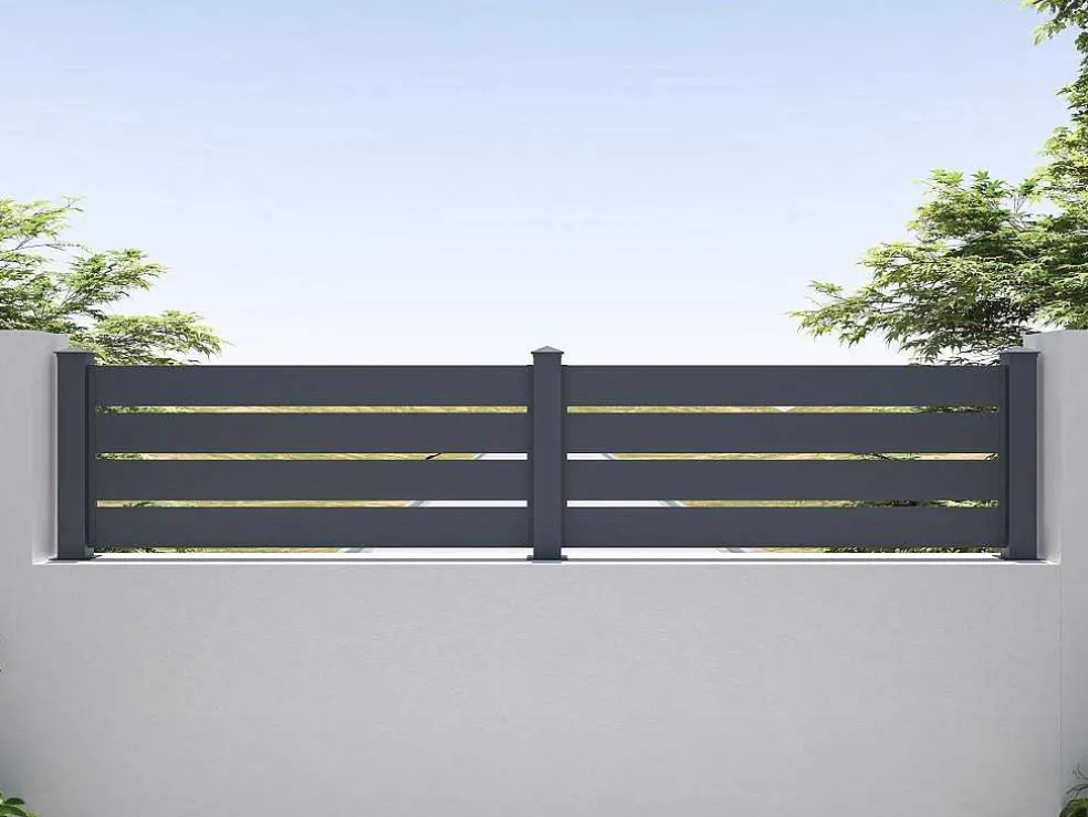Opengewerkte Uitbreiding Voor Het Hek H80,3 X L178,3 Cm In Donkergrijs Aluminium - Primo