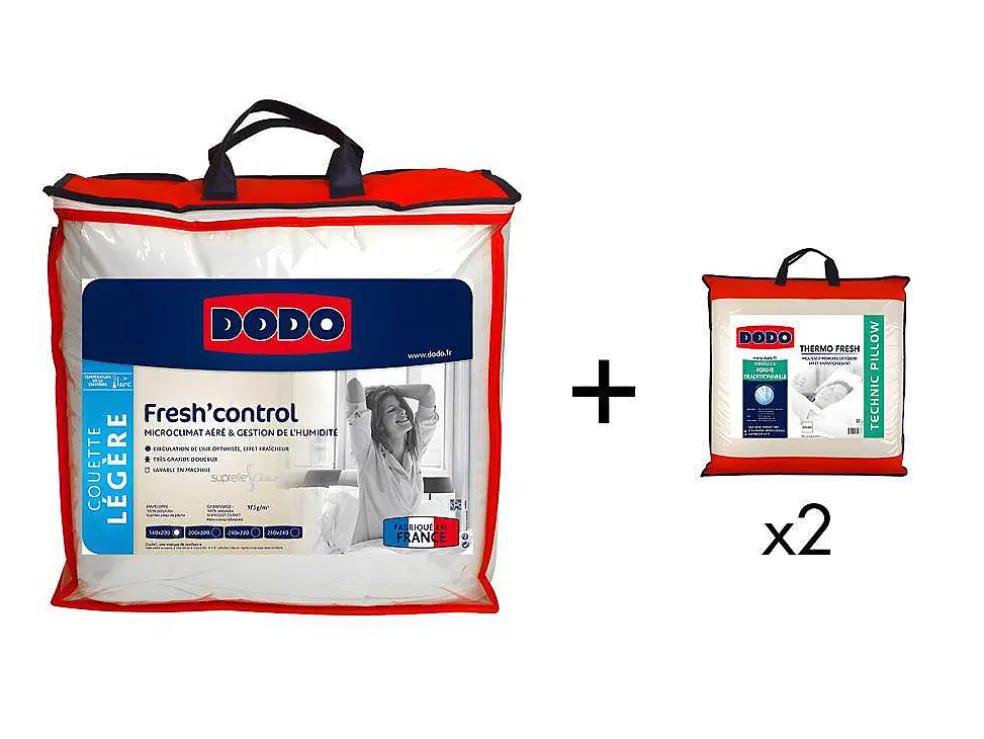 Pack Dodo Anti-Transpirant Dekbed 220X240Cm + 2 Hoofdkussens 60X60Cm Verkoelend Effect