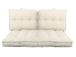 Palletkussen Van Ribfluweel - L120 X D80 Cm - Beige - Baila