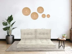 Palletkussen Van Ribfluweel - L120 X D80 Cm - Beige - Baila