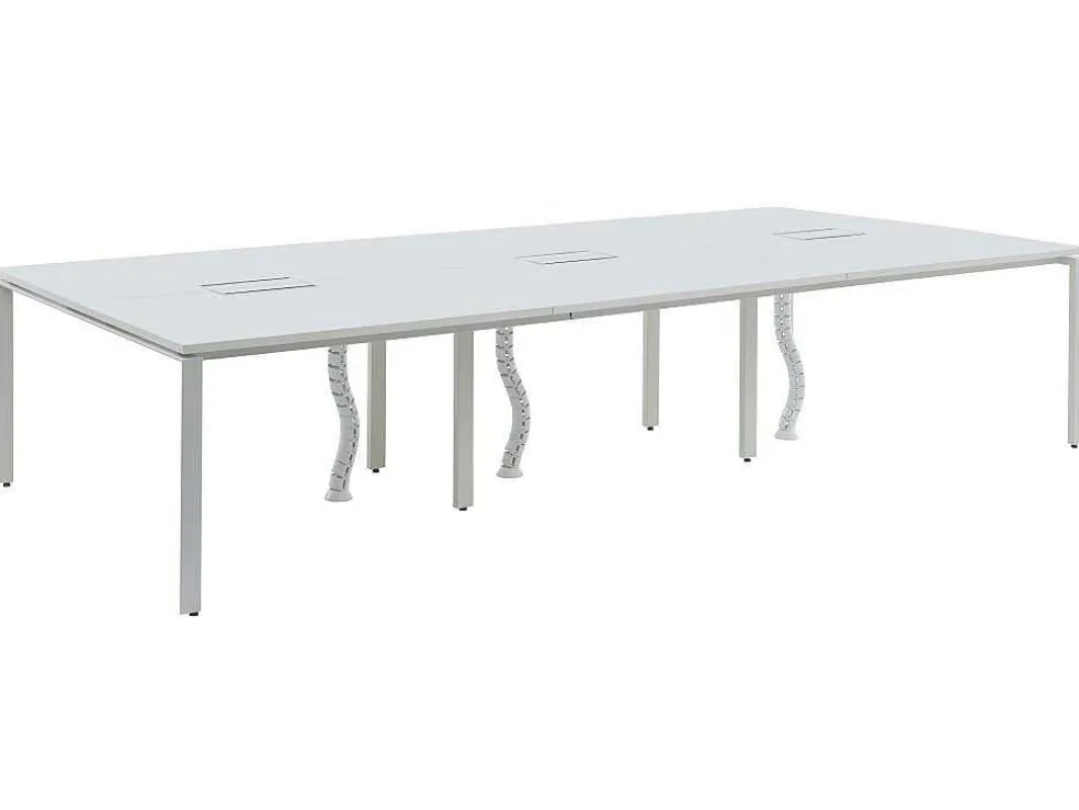 6 Persoons Bureau Bank - Wit - L120 Cm - Downtown