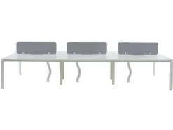6 Persoons Bureau Bank - Wit - L140 Cm - Met Tussenschotten - Downtown