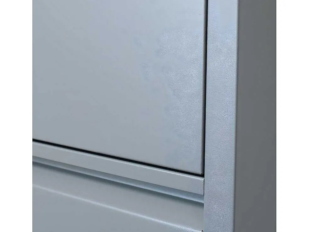 Pisa Schoenenkast Grijs Metaal Met 3 Vakken.