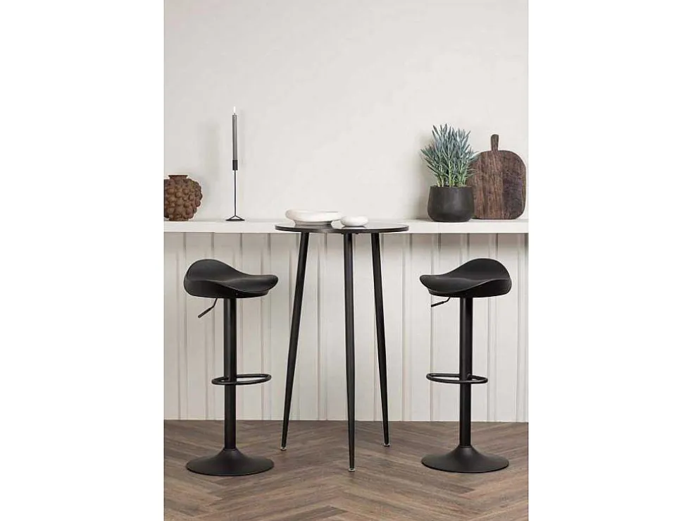 Plaza Barmeubelset Bartafel Zwart En 2 Adesto Barstoelen Zwart.