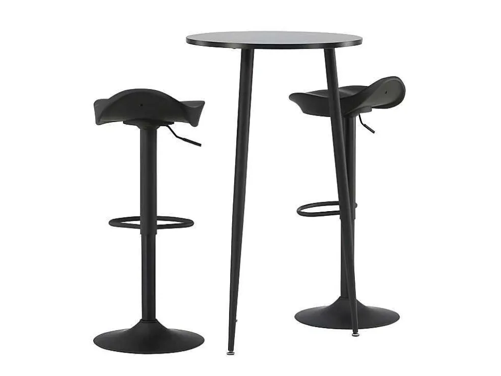Plaza Barmeubelset Bartafel Zwart En 2 Adesto Barstoelen Zwart.