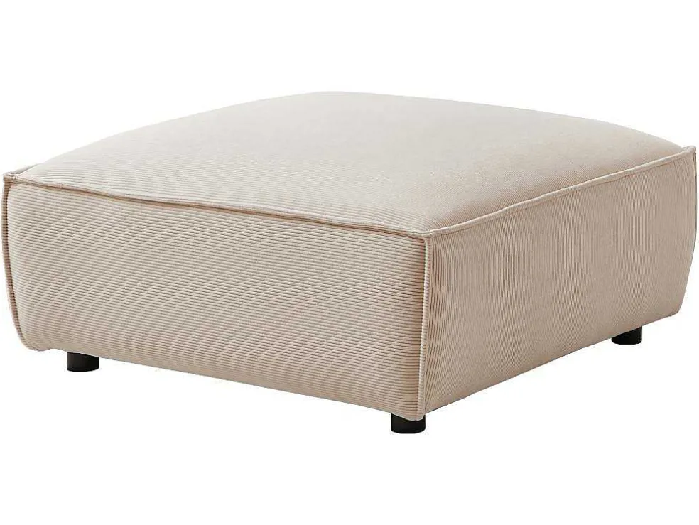 Poef Van Beige Ribfluweel Borore - Van Pascal Morabito