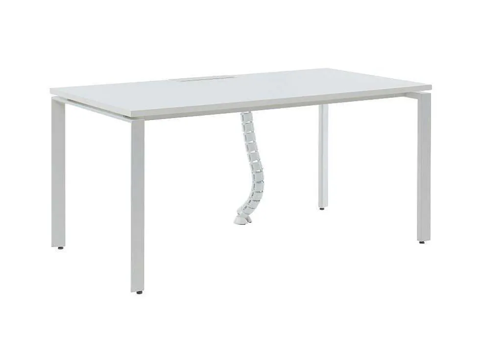 Professioneel Bureau Voor 1 Persoon - Wit - L160 Cm - Downtown