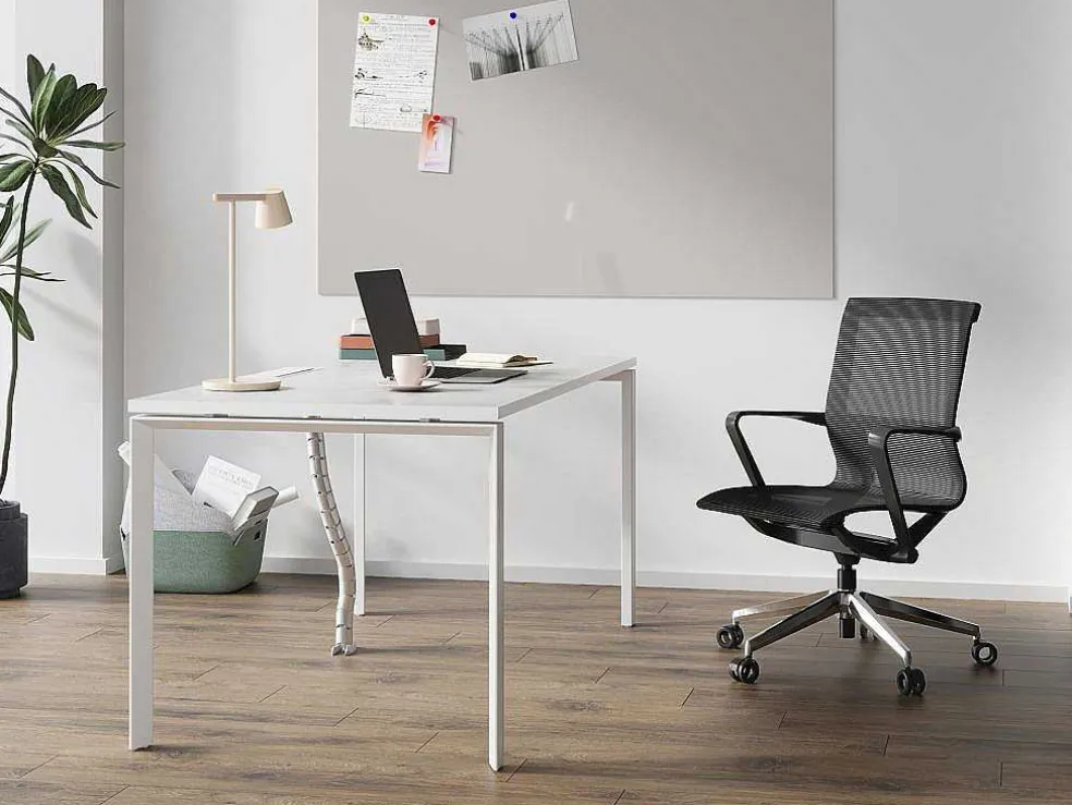Professioneel Bureau Voor 1 Persoon - Wit - L120 Cm - Downtown