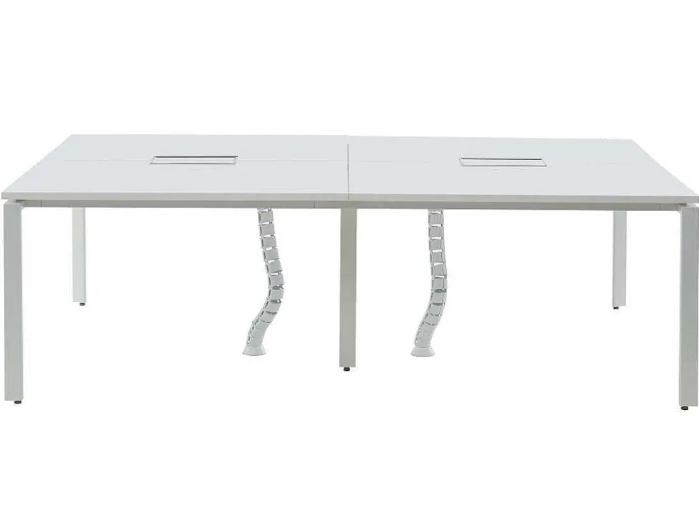 Professioneel Bureau Voor 4 Personen - Wit - L120 Cm - Downtown
