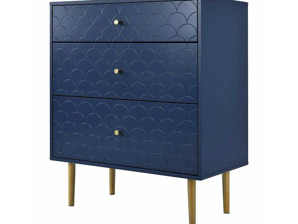 Ragement Ladekast Voor Slaapkamer - 3 Lades - Donkerblauw