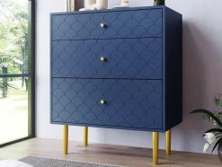 Ragement Ladekast Voor Slaapkamer - 3 Lades - Donkerblauw