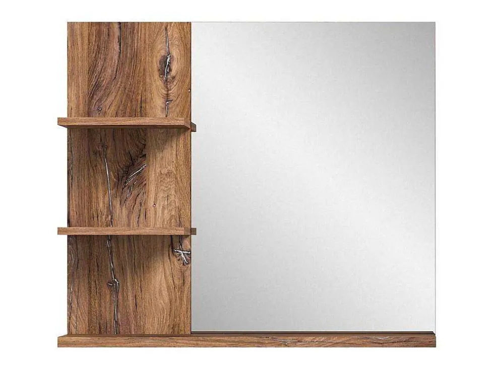 Ramon Spiegel Bad 80Cm 3 Planken Grijs,Eik Decor.
