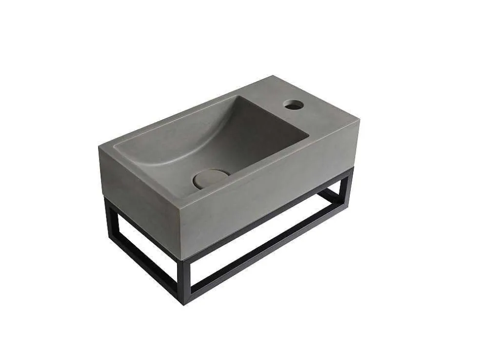 Rechthoekige Hangende Wastafel Met Drager - L40 X B22 Cm - Uchami