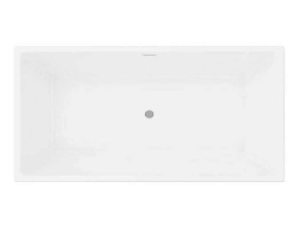 Rechthoekig Halfvrijstaand Bad - 248 L - 170 X 80 X 58 Cm - Wit - Acryl - Pikaia