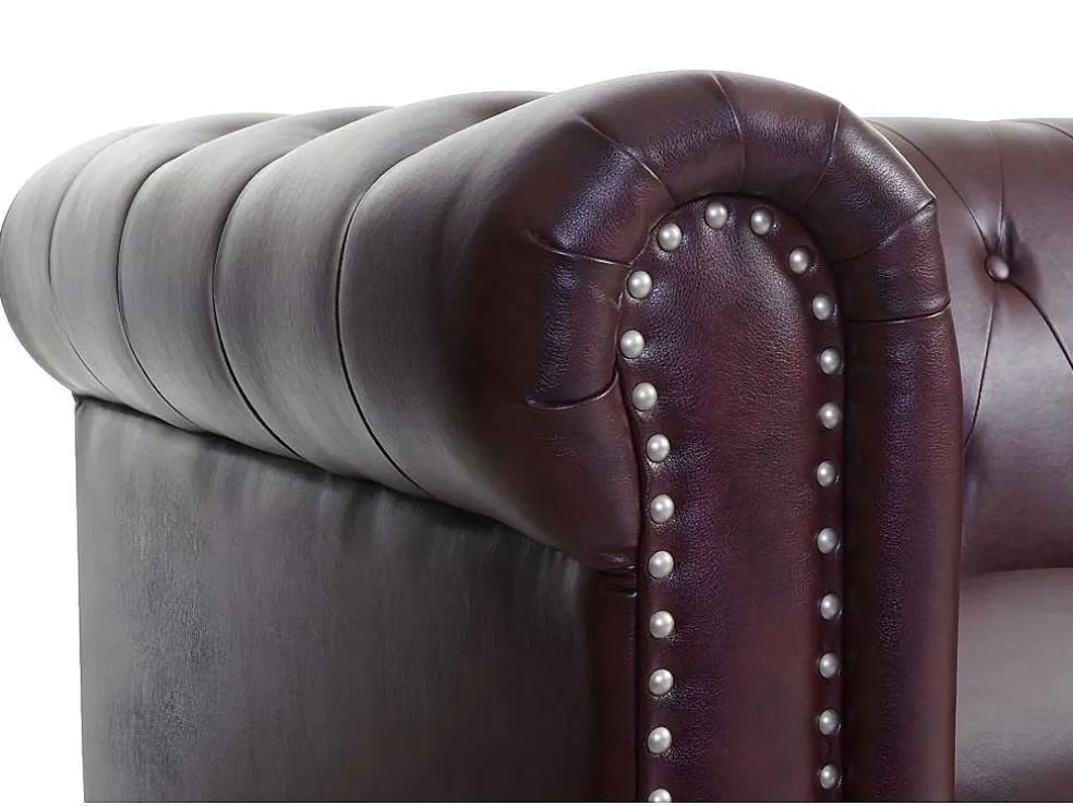 Relaxfauteuil Edinburgh Ronde Poten, Ronde Poten, Roodbruin