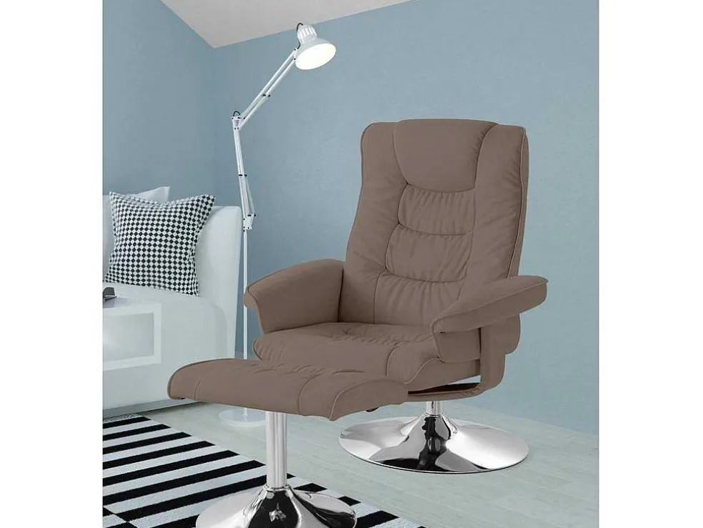 Relaxfauteuil + Kruk Cappucino