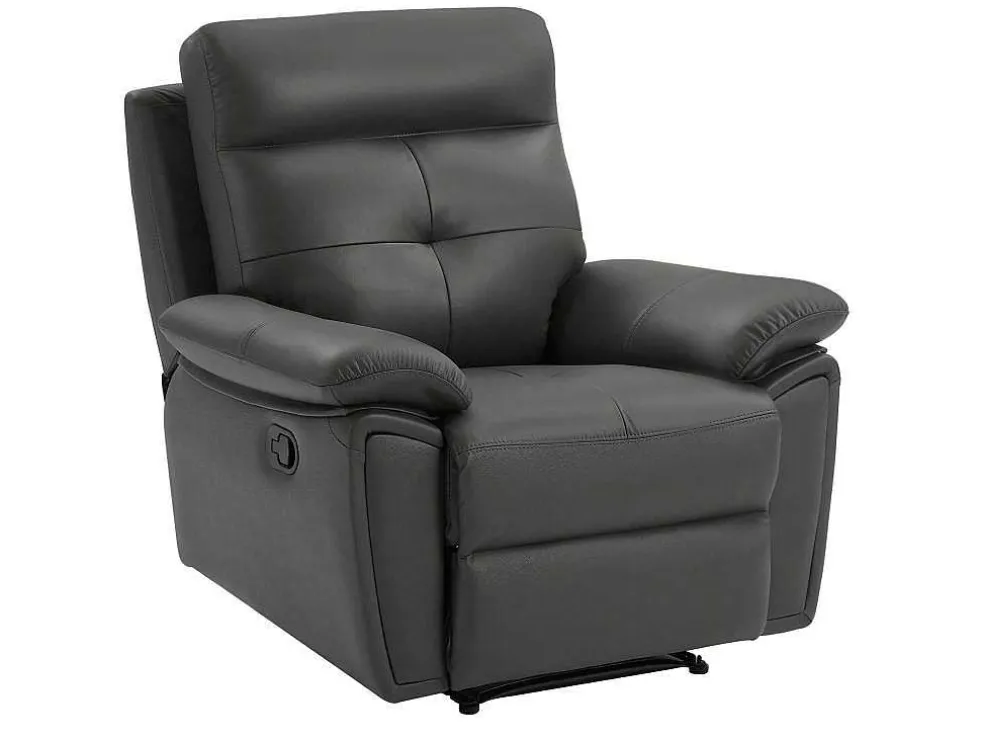 Relaxfauteuil Van Grijs Leer Vineta