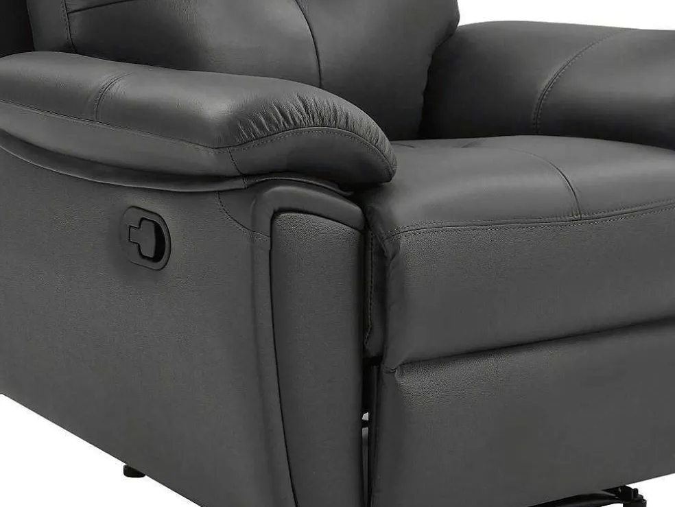 Relaxfauteuil Van Grijs Leer Vineta