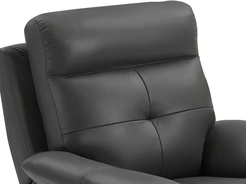 Relaxfauteuil Van Grijs Leer Vineta