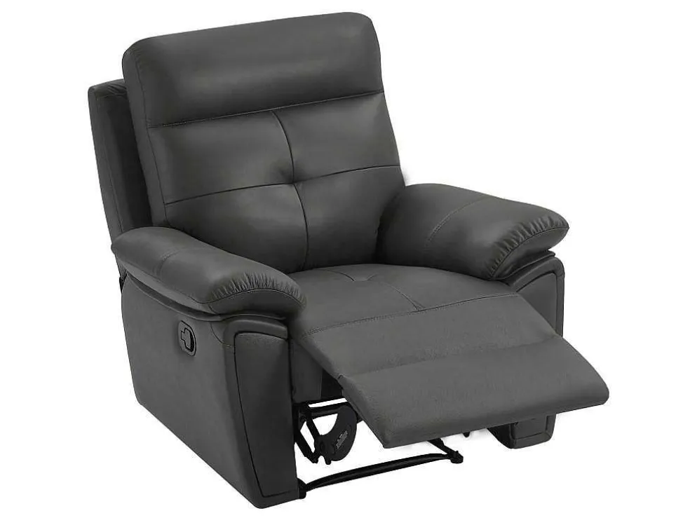 Relaxfauteuil Van Grijs Leer Vineta