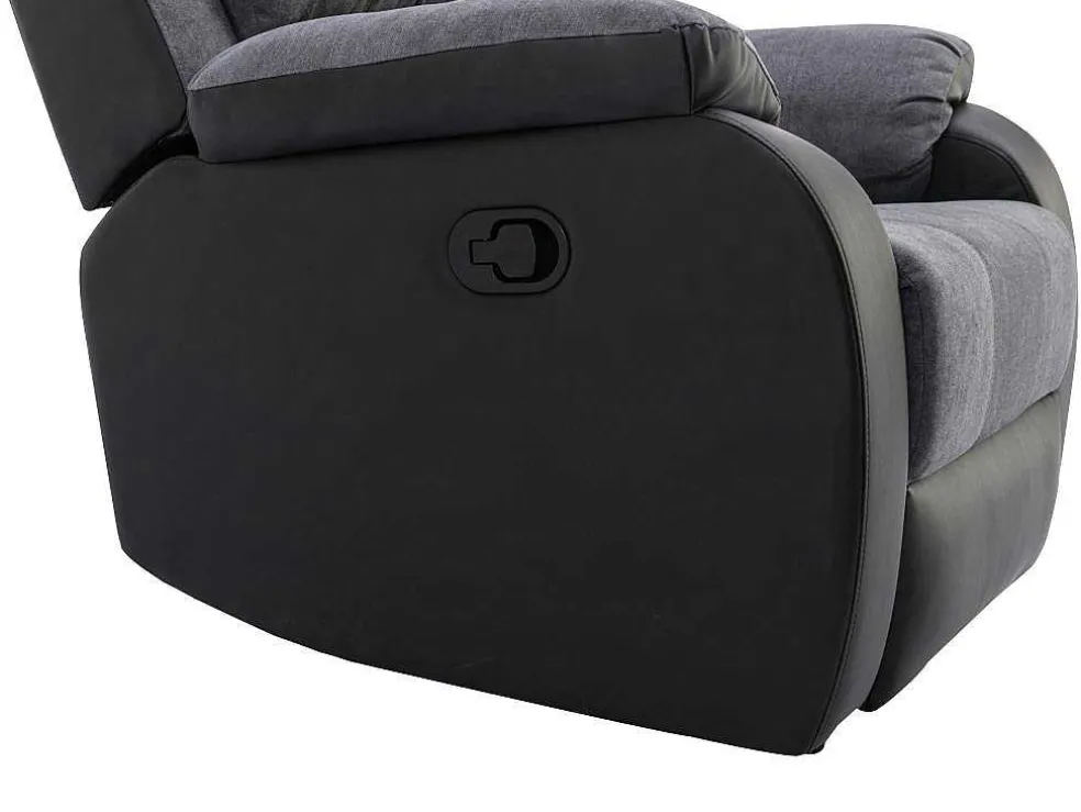 Relaxfauteuil Van Microvezel En Grijs En Zwart Kunstleer Brody