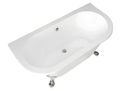 Retro Halflosstaand Bad Met Poten - 154 L - 150 X 74 X 61 Cm - Wit - Acryl - Sparus