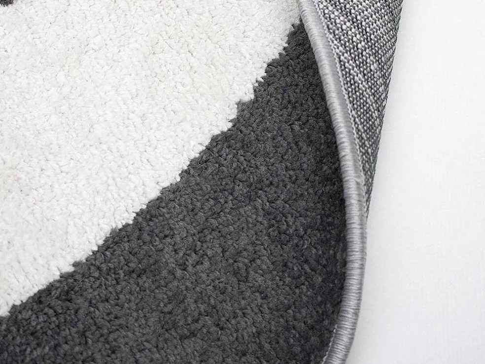 Rond Designtapijt Met Geometrische Motieven Alborg - D. 160 Cm - Grijs En Oker