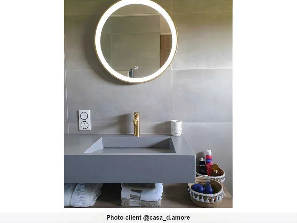 Ronde Badkamerspiegel Met Led-Verlichting Daniela - L60 X H 60 Cm