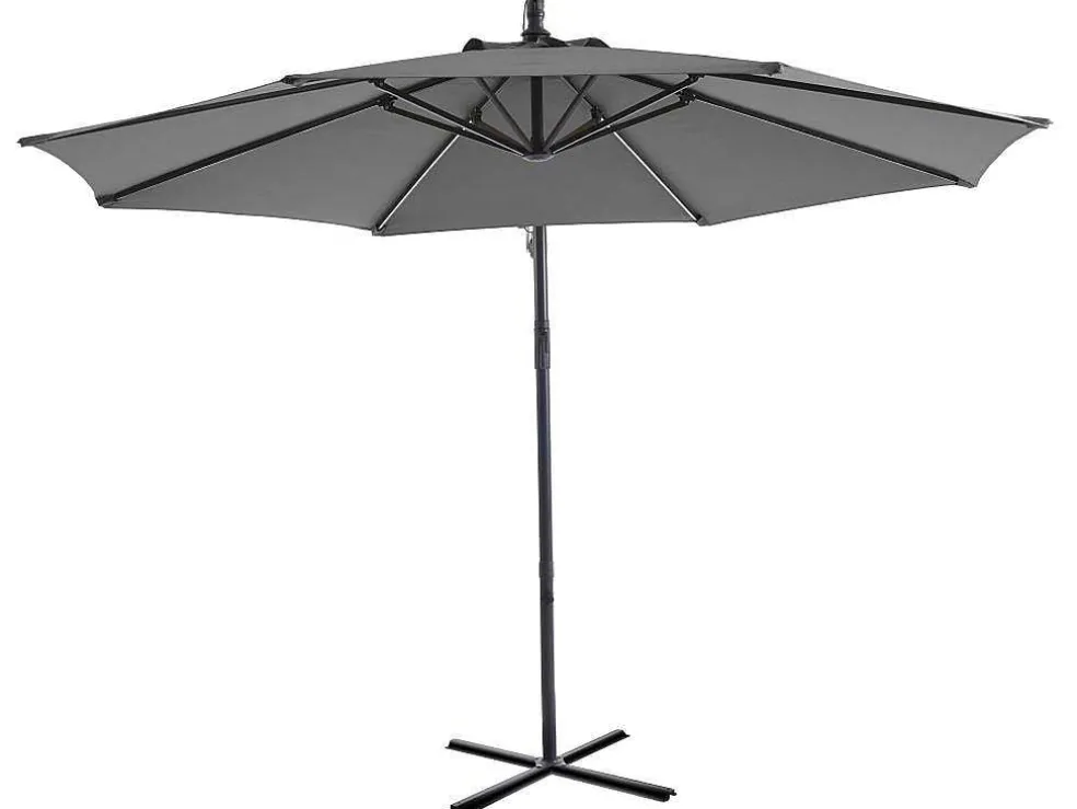 Ronde Hangparasol - Grijs - Staal - Ledverlichting - Diameter: 2,93 M - Pocota