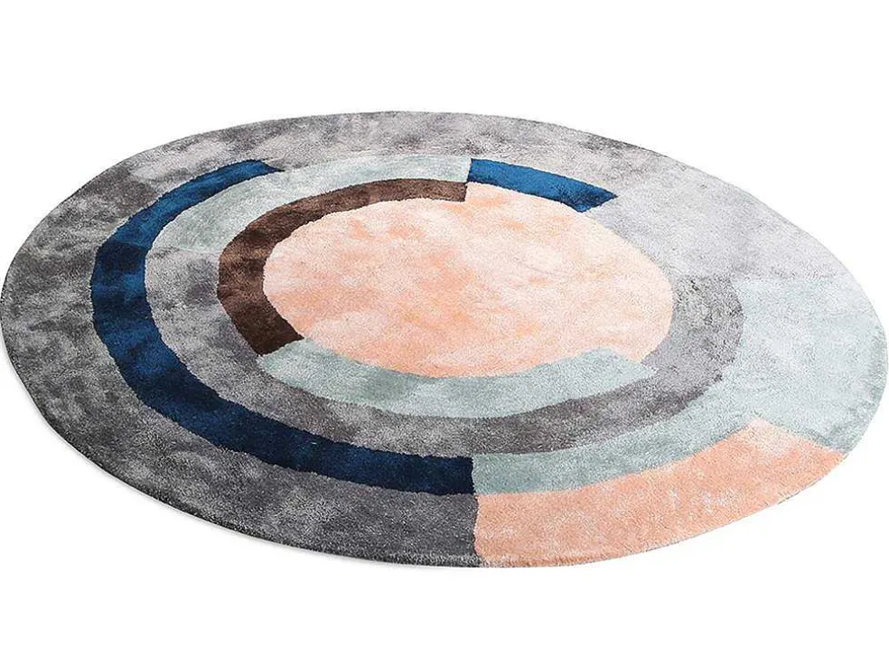 Rond Tapijt Van Getuft Viscose Met Geometrisch Patroon Janjivy - 4000 G/M - D120 Cm
