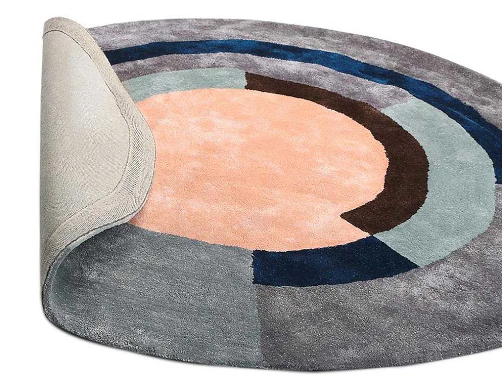 Rond Tapijt Van Getuft Viscose Met Geometrisch Patroon Janjivy - 4000 G/M - D120 Cm