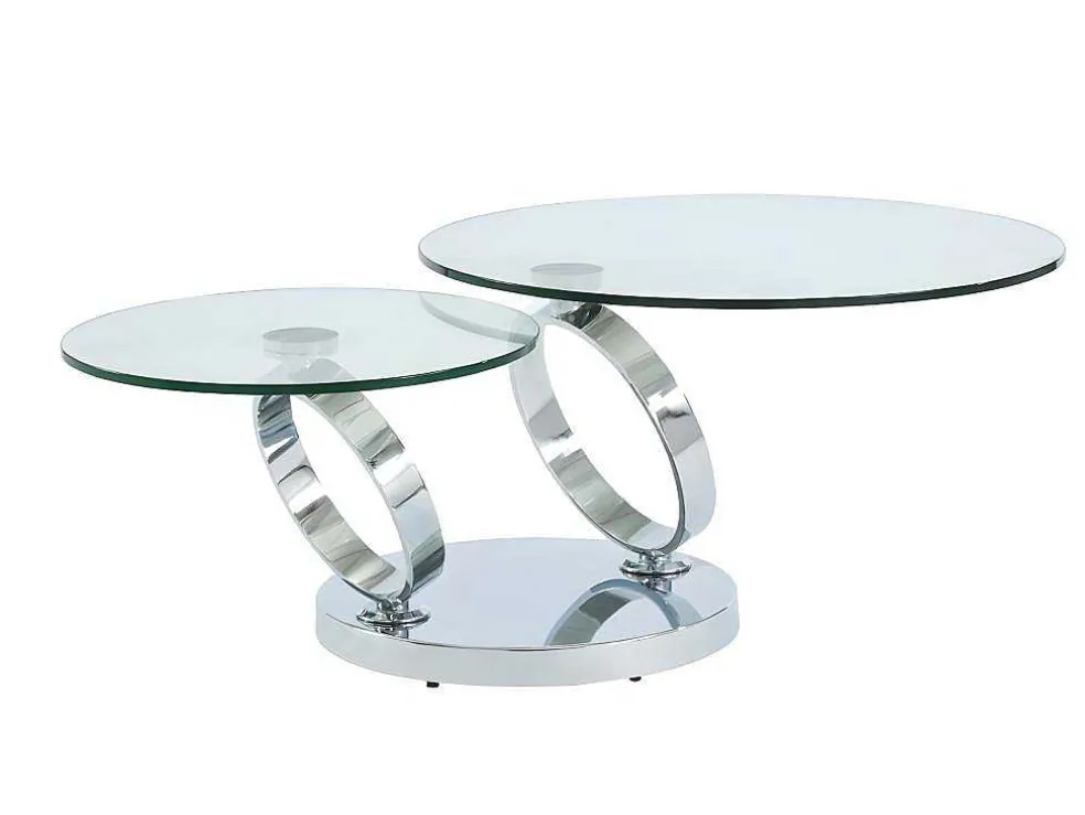 Salontafel Met Draaiblad Joline - Gehard Glas En Metaal